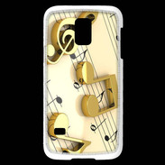 Coque Samsung Galaxy S5 Mini Portée de notes en or