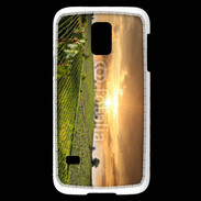 Coque Samsung Galaxy S5 Mini Couché de soleil sur champs de vignes