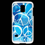 Coque Samsung Galaxy S5 Mini Peace and love Bleu
