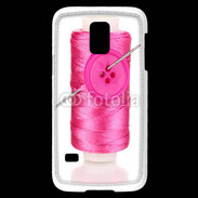 Coque Samsung Galaxy S5 Mini Fil à couture rose 