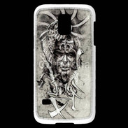 Coque Samsung Galaxy S5 Mini Visage de guerrier en dessin 52
