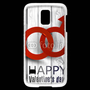 Coque Samsung Galaxy S5 Mini Saint valentin sur fond bois