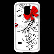 Coque Samsung Galaxy S5 Mini Visage glamour noir et rouge