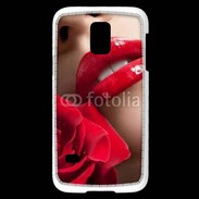 Coque Samsung Galaxy S5 Mini Bouche et rose glamour
