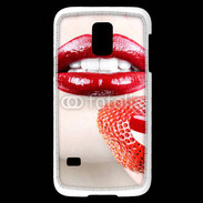 Coque Samsung Galaxy S5 Mini Bouche sexy rouge à lèvre gloss rouge fraise