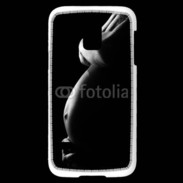 Coque Samsung Galaxy S5 Mini Femme enceinte en noir et blanc