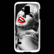 Coque Samsung Galaxy S5 Mini Rouge à lèvres Fashion en noir et blanc