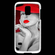 Coque Samsung Galaxy S5 Mini Femme élégante en noire et rouge 15