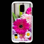 Coque Samsung Galaxy S5 Mini Bouquet de fleur sur bois