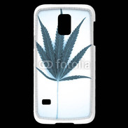 Coque Samsung Galaxy S5 Mini Marijuana en bleu et blanc