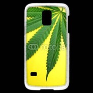 Coque Samsung Galaxy S5 Mini Feuille de cannabis sur fond jaune