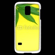 Coque Samsung Galaxy S5 Mini Feuille de cannabis sur fond jaune 2