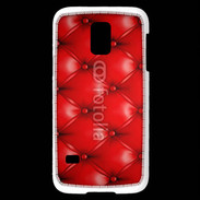 Coque Samsung Galaxy S5 Mini Capitonnage cuir rouge