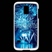 Coque Samsung Galaxy S5 Mini Feu d'artifice en noir et bleu