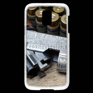 Coque Samsung Galaxy S5 Mini Vintage fusil et cartouche
