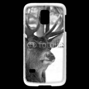 Coque Samsung Galaxy S5 Mini Tête de Cerf en noir et blanc