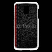 Coque Samsung Galaxy S5 Mini Effet cuir noir et rouge