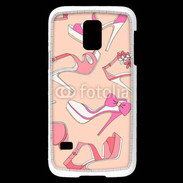 Coque Samsung Galaxy S5 Mini Fond rose chaussures 