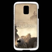 Coque Samsung Galaxy S5 Mini Cowboys et chevaux
