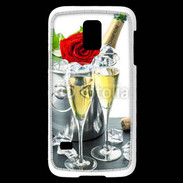 Coque Samsung Galaxy S5 Mini Champagne et rose rouge