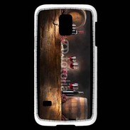 Coque Samsung Galaxy S5 Mini Vin rouge et tonneaux