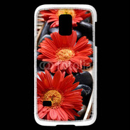 Coque Samsung Galaxy S5 Mini Fleurs Zen rouge 10