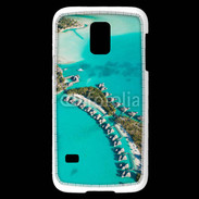Coque Samsung Galaxy S5 Mini Vue aérienne Bungalow à Tahiti