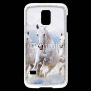 Coque Samsung Galaxy S5 Mini Chevaux blancs