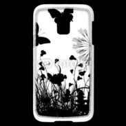 Coque Samsung Galaxy S5 Mini Papillon en noir et blanc
