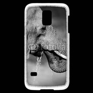 Coque Samsung Galaxy S5 Mini Elephant d'Afrique en noir et blanc