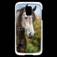 Coque Samsung Galaxy S5 Mini Portrait cheval arabe gris 1