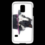 Coque Samsung Galaxy S5 Mini Lapin noir et blanc dans un chapeau