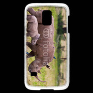 Coque Samsung Galaxy S5 Mini Rhinocéros et son petit