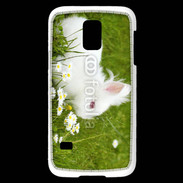 Coque Samsung Galaxy S5 Mini Lapin blanc dans l'herbe
