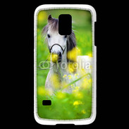 Coque Samsung Galaxy S5 Mini Poney Shetland gris et blanc