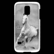 Coque Samsung Galaxy S5 Mini Cheval en noir et blanc 55