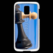 Coque Samsung Galaxy S5 Mini Pions de jeu d'échec sur fond bleu