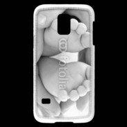 Coque Samsung Galaxy S5 Mini Pieds de bébé noir et blanc