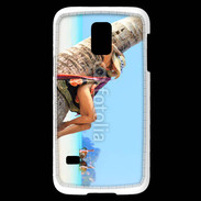 Coque Samsung Galaxy S5 Mini Sieste contre un palmier sur la plage