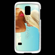 Coque Samsung Galaxy S5 Mini Femme à chapeau de plage