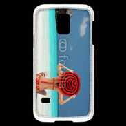 Coque Samsung Galaxy S5 Mini Femme assise sur la plage