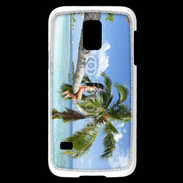 Coque Samsung Galaxy S5 Mini Palmier et charme sur la plage