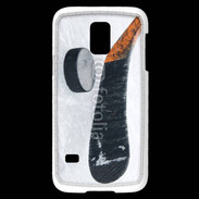 Coque Samsung Galaxy S5 Mini Crosse et palet de Hockey sur glace
