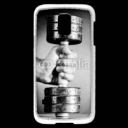Coque Samsung Galaxy S5 Mini Passion Musculation en noir et blanc