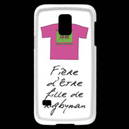 Coque Samsung Galaxy S5 Mini Fille de rugbyman Bonus offensif-défensif Blanc