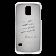 Coque Samsung Galaxy S5 Mini Les Folies Gris Citation Oscar Wilde