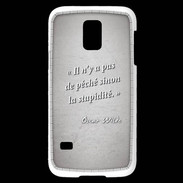 Coque Samsung Galaxy S5 Mini Pêché stupidité Gris Citation Oscar Wilde