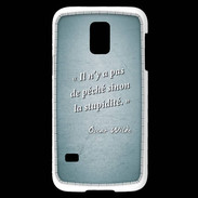 Coque Samsung Galaxy S5 Mini Pêché stupidité Turquoise Citation Oscar Wilde