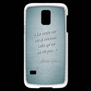 Coque Samsung Galaxy S5 Mini Vrai vie Turquoise Citation Oscar Wilde