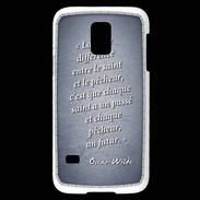 Coque Samsung Galaxy S5 Mini Saint pêcheur Bleu Citation Oscar Wilde